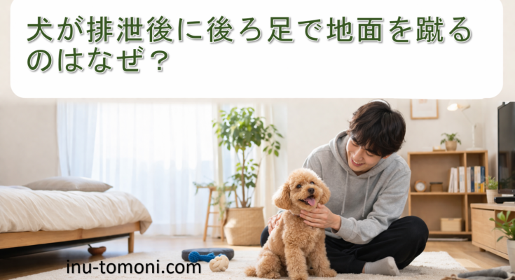 犬が排泄後に後ろ足で地面を蹴るのはなぜ？
