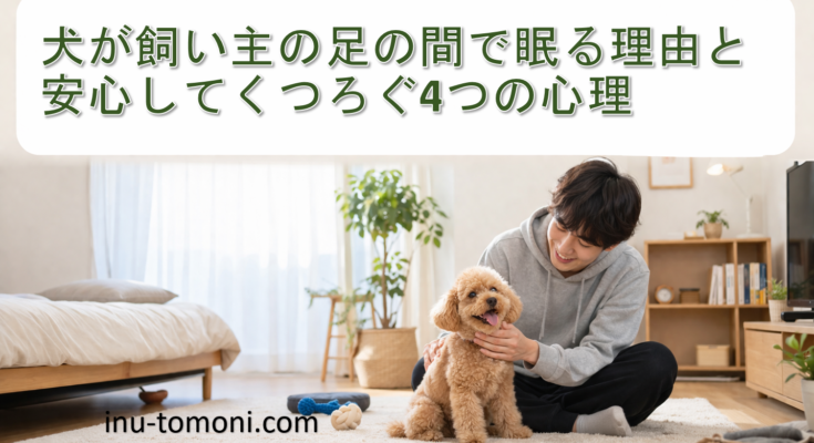 犬が飼い主の足の間で眠る理由と安心してくつろぐ4つの心理